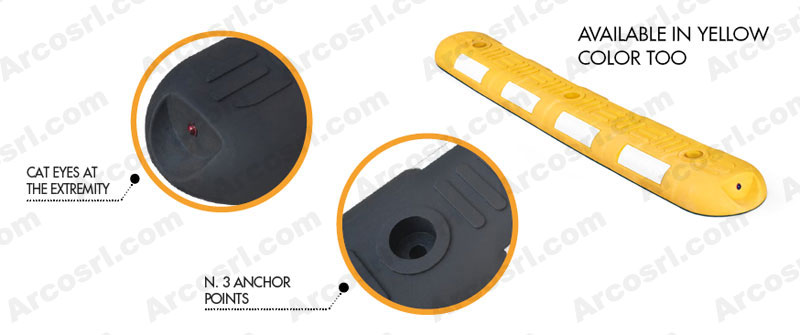 Lane divider made of heavy-duty vulcanized rubber