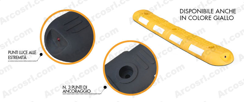 Delimitatore di corsie in gomma vulcanizzata