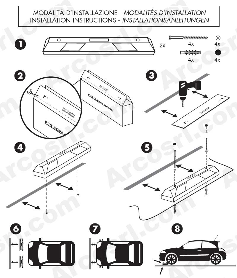 KIT Fermaruota arc 9000 istruzioni