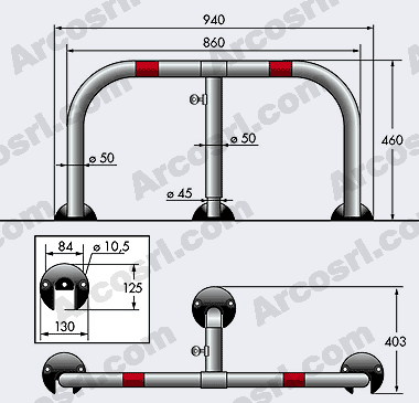 Barrera parking 5x Set Barrera parking plegable universal Pivote