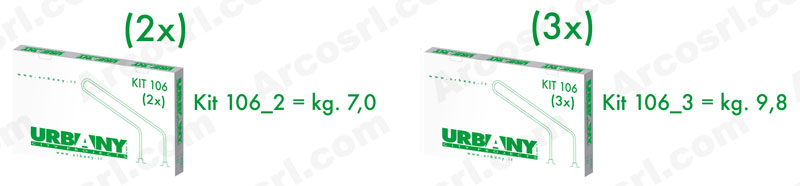 Montante per aggancio bicicletta Urbany Kit 106